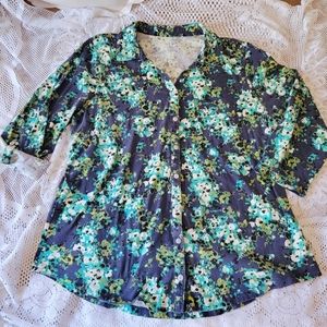 XL "Kim Rogers" Floral Shirt